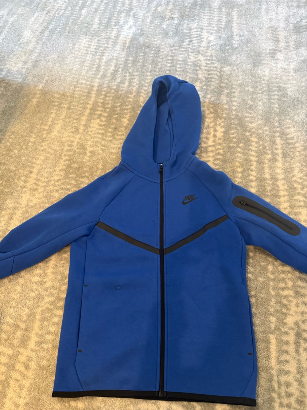 Nike tech kids Royal Blue Full-Zip Hooded Performance Jacket size youth large